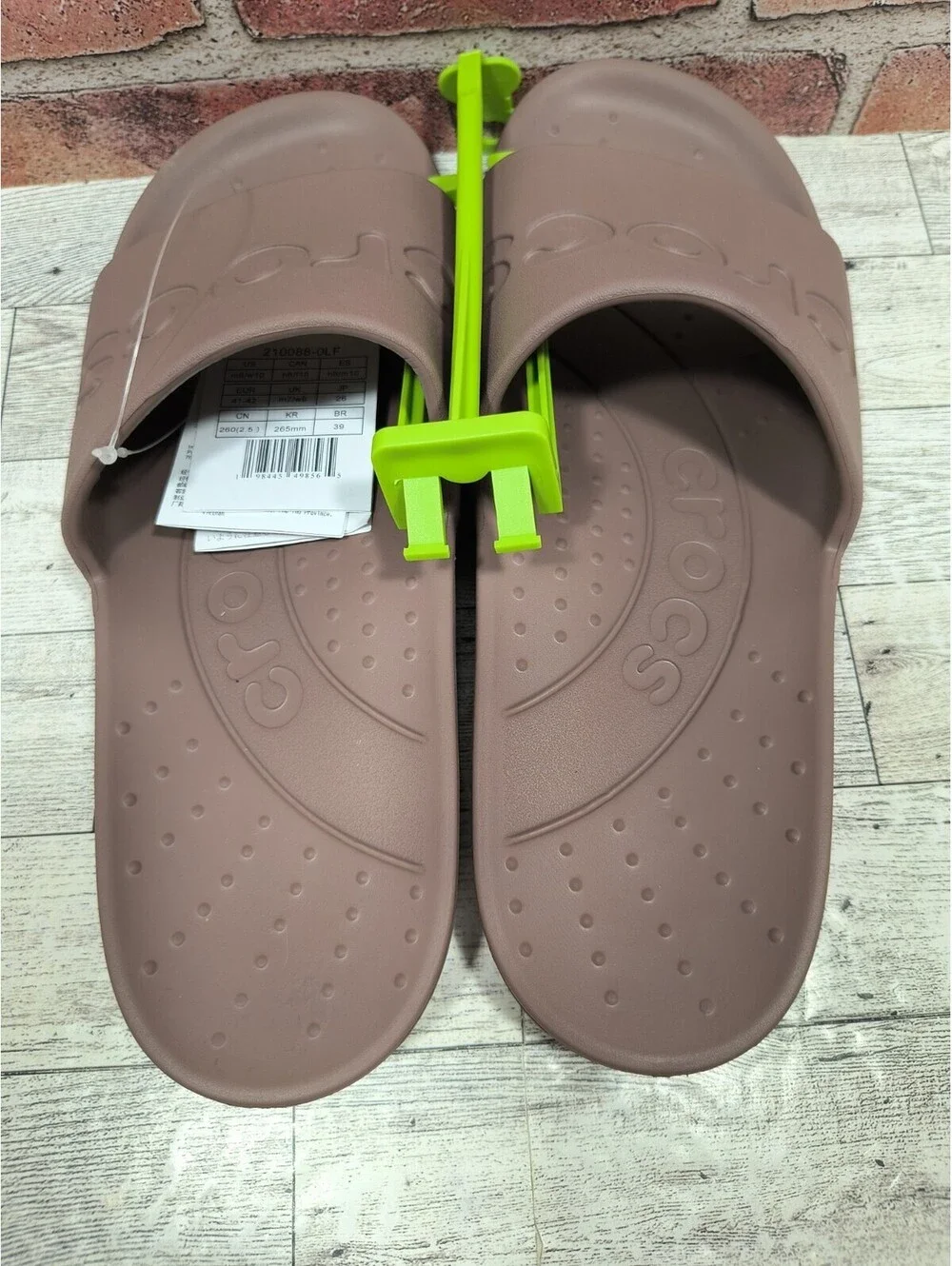 Crocs Essentials Slide Men's 8 Women's 10 Mocha Comfort 210088-0LF NWT